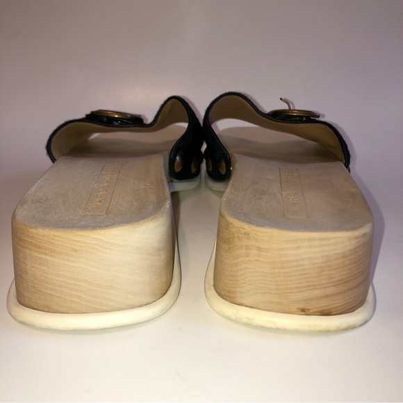Sz 8 - 38 MARC JACOBS Black Anita Calf Hair Sandals Slides Clogs RARE - Picture 11 of 16
